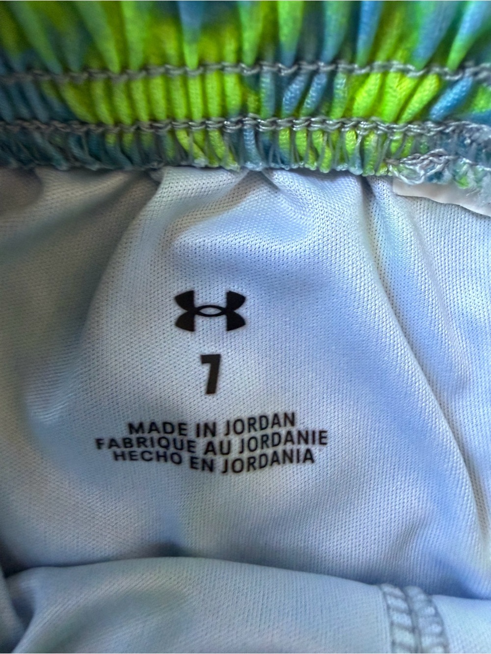 Under Armour Navy Tee with Neon Green-Blue Camo Shorts (7) - Picture 5 of 6